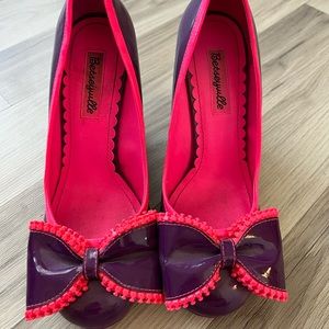 Betsey Johnson pink/purple wedges - RARE